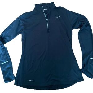 Nike Dry Fit Running Element Long Sleeve Black Quarter Zip Women's Medium